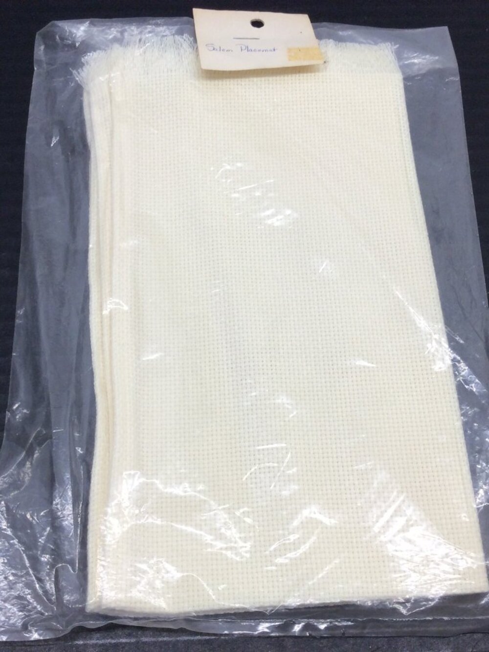 Cross Stitch 14 Count Salem Cloth Placement Fringe 20 x 11 1/2 inch Off White